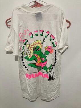 Vintage 1980's Iguana Joe Viva La Fiesta Single Stitch T-Shirt, White, Medium